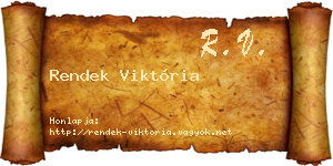 Rendek Viktória névjegykártya